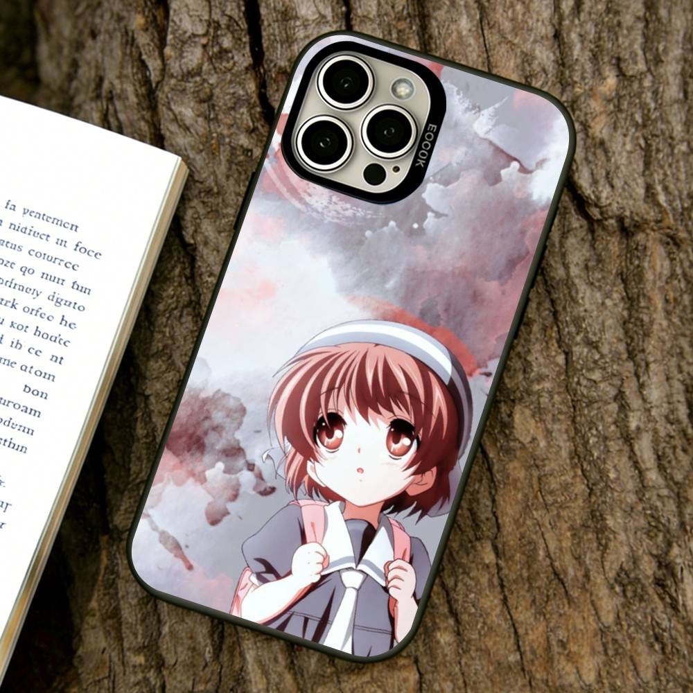 CLANNAD Phone Case For iPhone 17,16,15,14,13,12,11 Plus,Pro Max,XS,Colorful Silver Black Cover