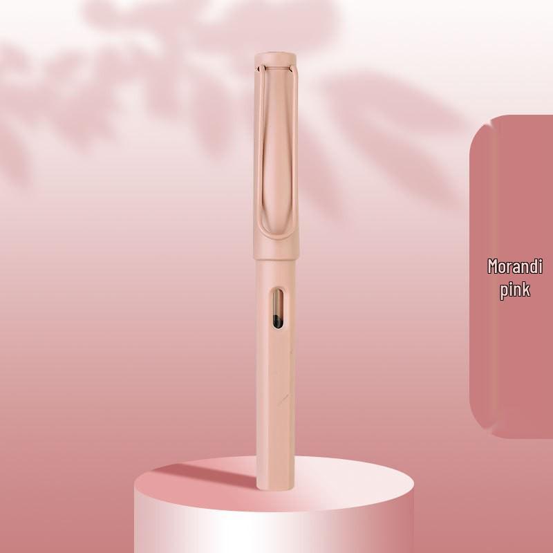 Refillable Ergonomic Fountain Pen for Students - Transparent Colored Plastic Design