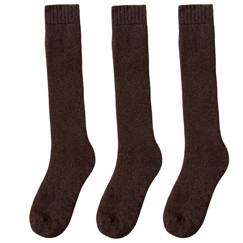 3 Pair Winter Thick Warm Knee-High Men's Wool Socks Men's Merino Calf Socks Casual Cashmere Terry Socks Fashion Stockings Men