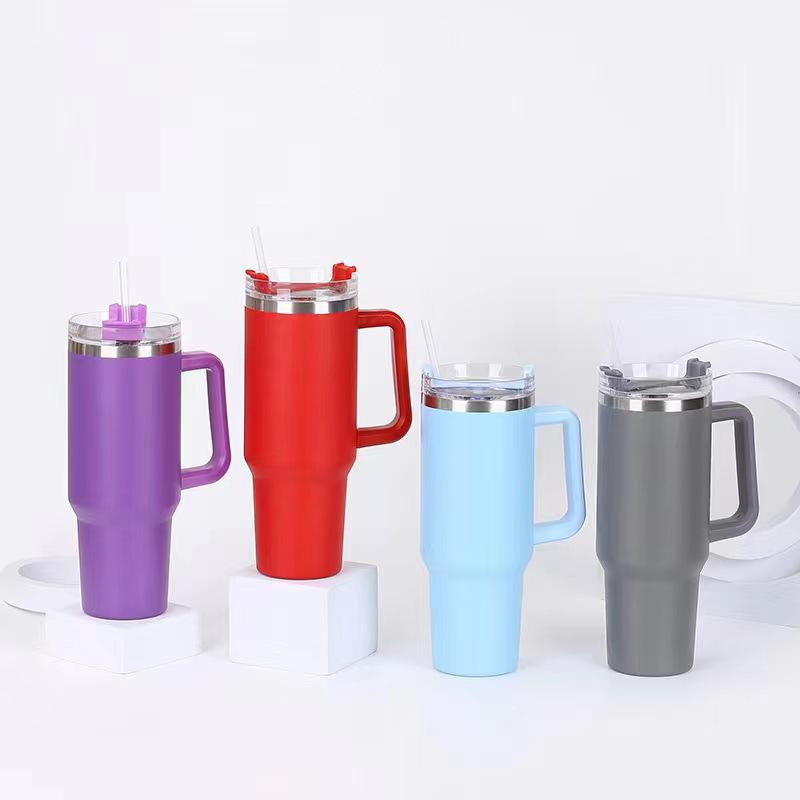 Third Gen 40oz Handle Thermos Cup, 304 Stainless Steel, Large Capacity for Vehicles, Ice Cooler Cup.