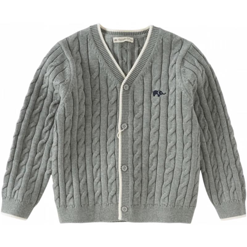 DAVE & BELLA Kids' V-Neck Cotton Knit Cardigan