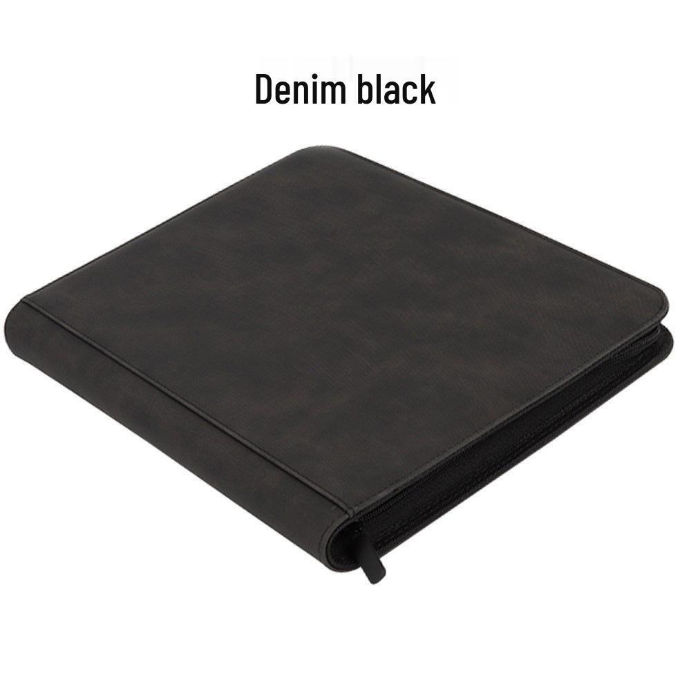 PU Leather Zipper 9-Grid Anime Card Storage Album with 360 Slots for Tabletop Game Cards