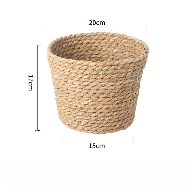 4pcs Bohemian Storage Basket Set Handwoven Rattan Barrel Floral Gift Baskets Tabletop Decor Storage Containers for Home Kitchen