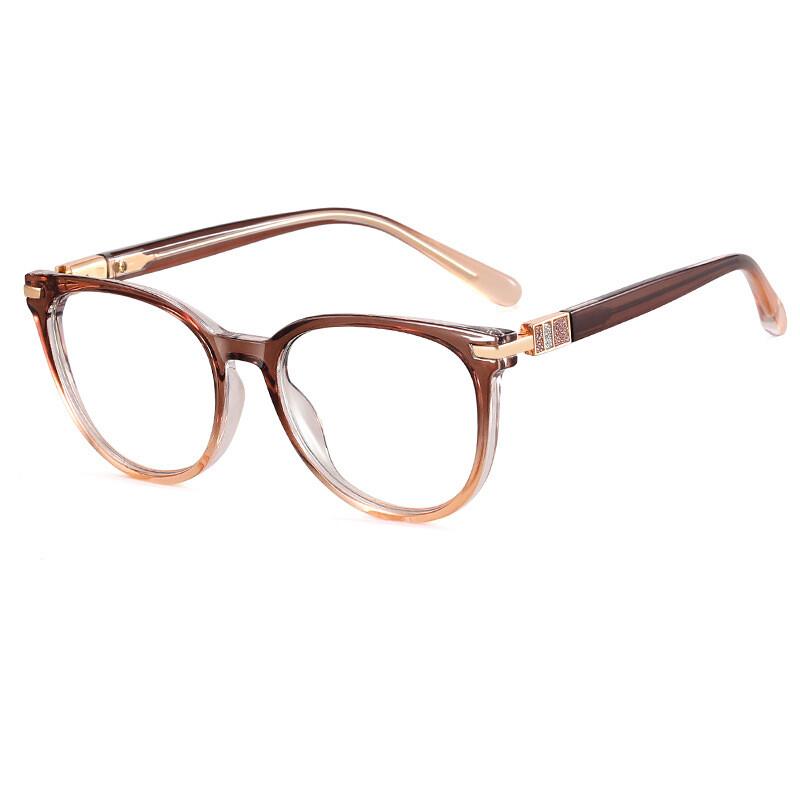 Retro Anti- Blue Lightweight Cat Eye TR90 Eyeglasses Female Luxury Brand Design Trend Prescription Optical Eye Eyeglasses Frames + 1 .5+2+3