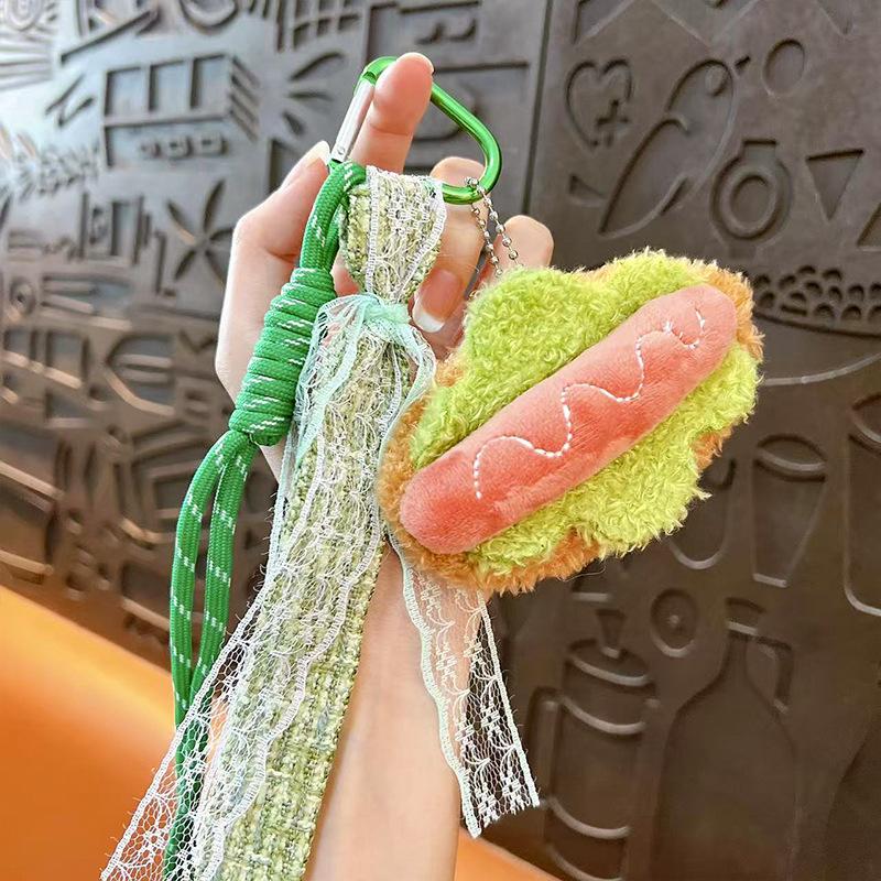 Creative plush burger cake sandwich keychain exquisite cute bag pendant car key chain small gift