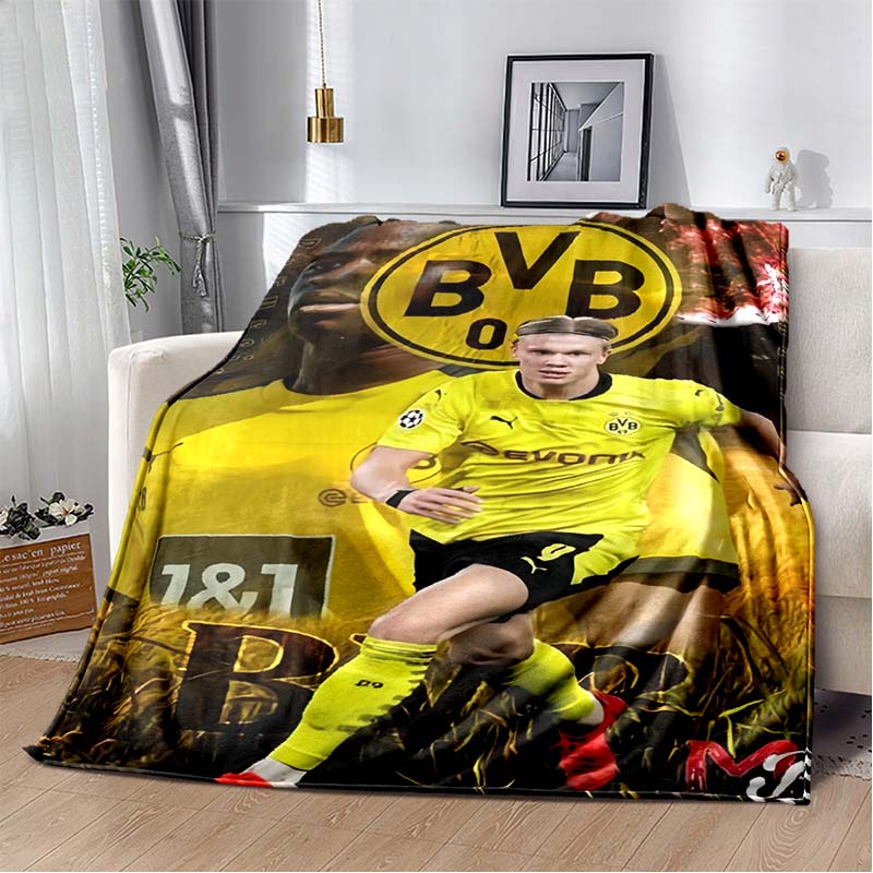 Borussia Dortmund BVB Team Spieler Wurfdecke, Freunde Stil Fußball Druck Weiche Flanelldecke für Fußballfans