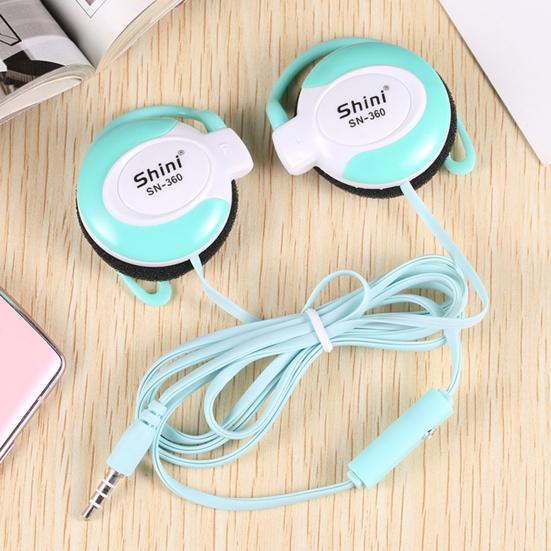 Q360 Drátová sluchátka s mikrofonem Ovládání na kabelu Jasná barva 3,5mm Sluchátko s ušním háčkem Sluchátko do ucha pro telefon