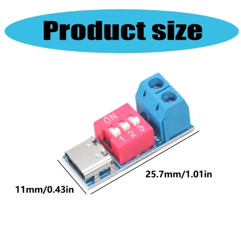 Pack of 2 USB Type C PD Triggers Module SupportsQC/PD Fast Charging with Adjustable Voltages Support 5V-20V Input