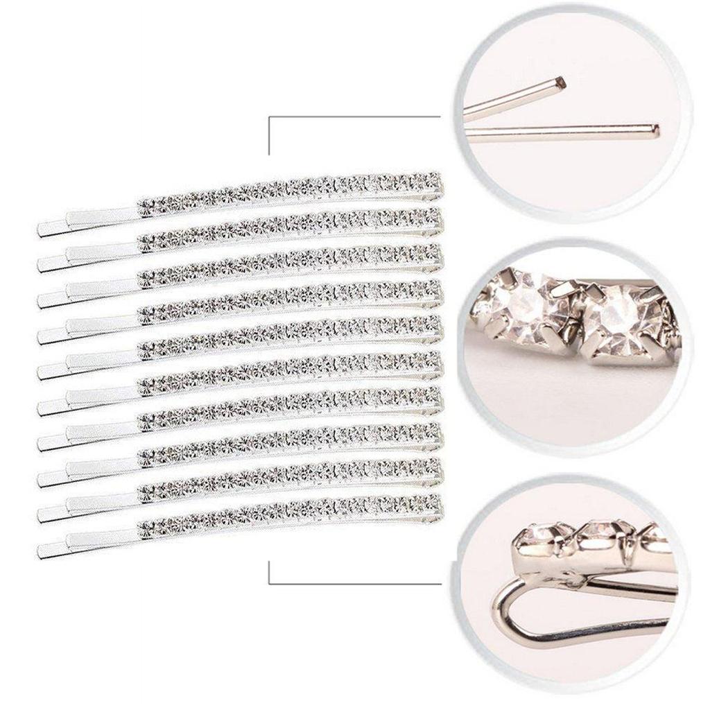 Soochat Rhinestone Pins Diamond Pins Crystal Hair Clips Decorations For Lady Women Girls