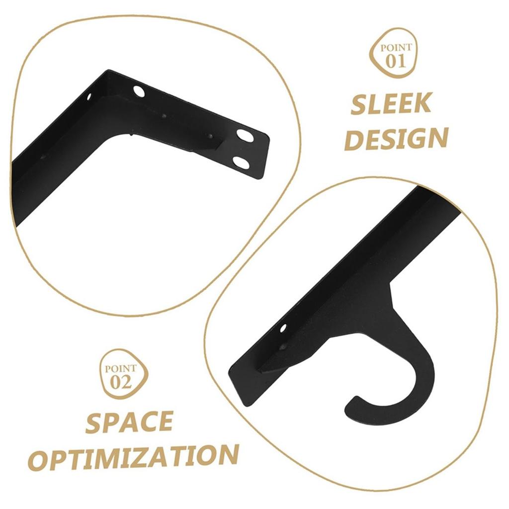 Stabile Wandmontage-Kleiderstangenhalter mit Haken Metallregalstützen für Schlafzimmer Halter zum Aufhängen von Kleidung