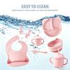 Baby Silicone Feeding Set With Suction Bowl And Learning Utensils For Toddler Nutrition