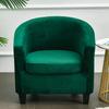 Velvet Club Chair Cover 2pcs/Set Tub Sofa Cover Small Round Sofa Slipcovers for Living Room Couch Cover With Seat Cushion Covers