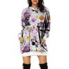 Women's  And Winter Hooded Sweatshirt Dress Halloween Print Dress