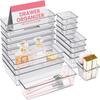 Bathroom Storage Organizer 25PCS Clear Plastic Drawer Bins for Makeup Kit Cosmetics Skincare Multi Size Tub