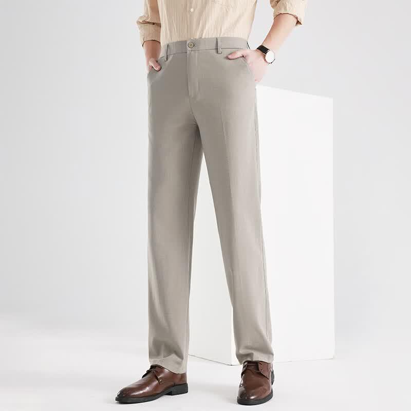 Men's Business Casual Straight-Fit Wrinkle-Resistant Pants