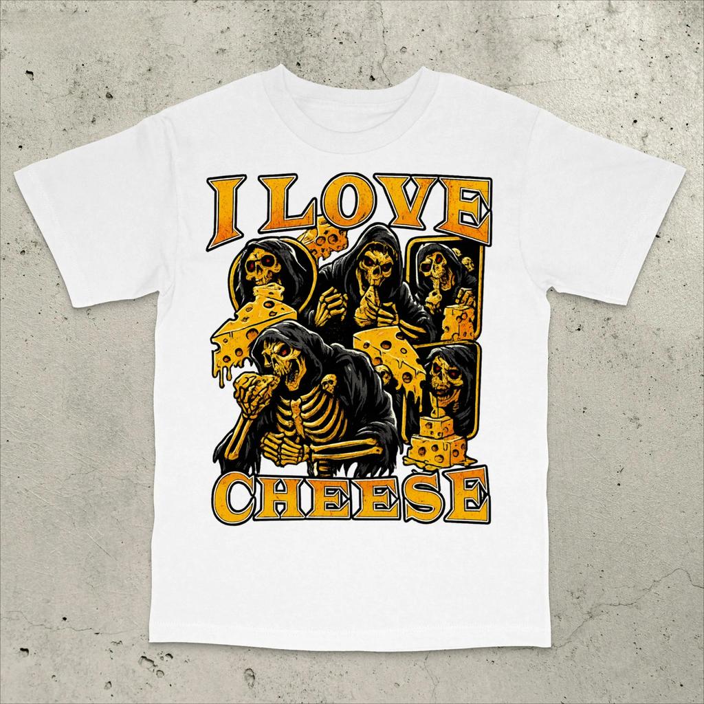 I Love Cheese Mens Tshirt Summer Tracksuit Round Neck Pullover Shortsleeved Tops Casual Sportswear Harajuku Trendy Streetwear