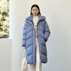 Ailiaiyi Women's Long Puffer Down Coat with Detachable Knit Collar