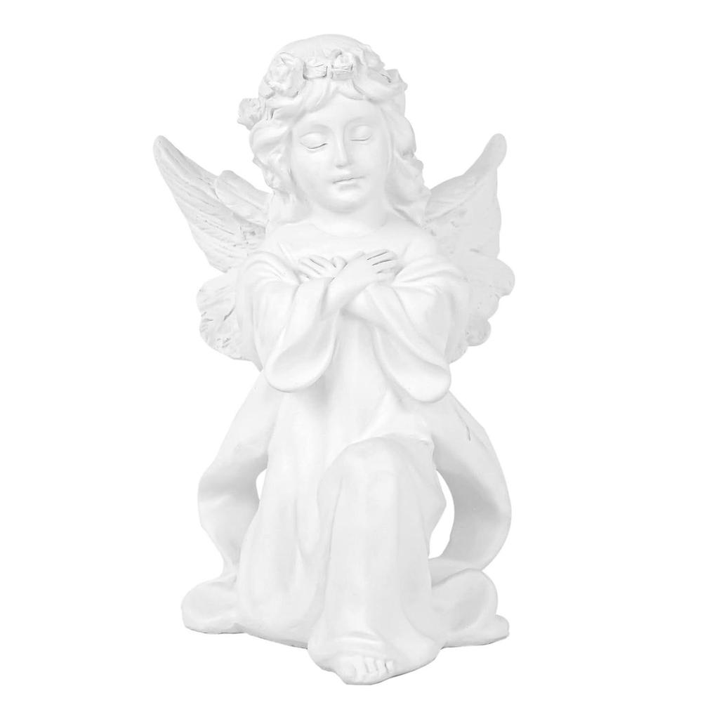 Dekorative Engelsfigur Statue Prunkstück (Kunstharz, 20,3 cm x 12,7 cm) für Home Office Tisch für Familie und Freunde