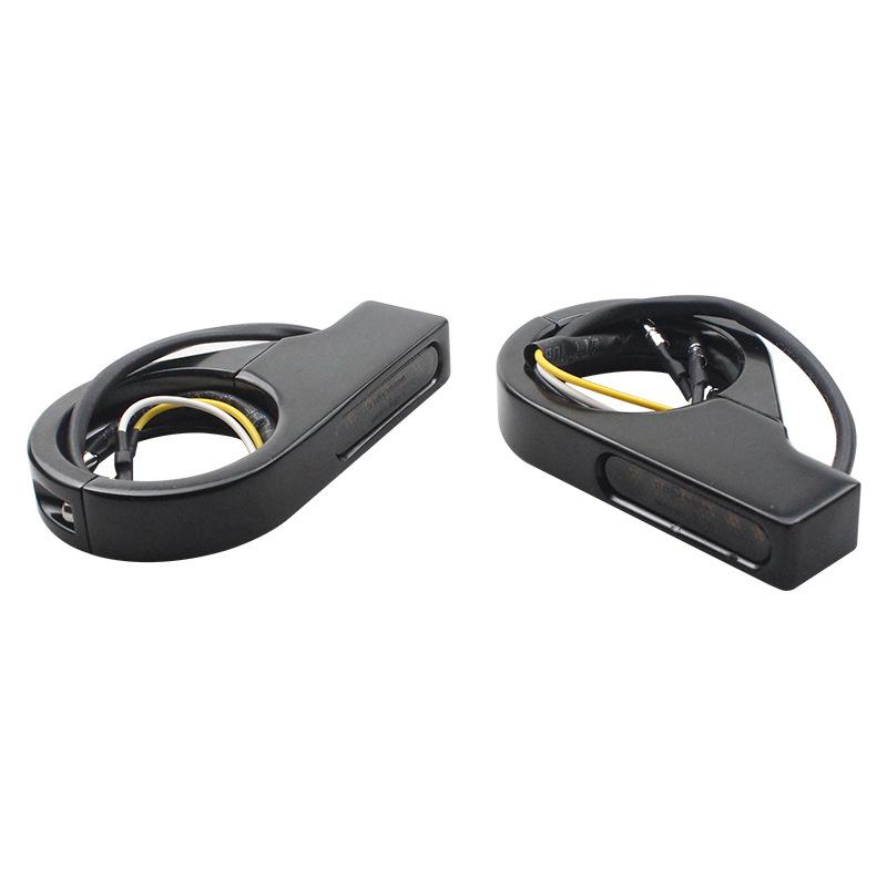 Geeignet für Motorrad 41mm Vorderradgabel Einrast-Blinker Aluminiumlegierung LED Gelbes Licht Signal Blinker 12V