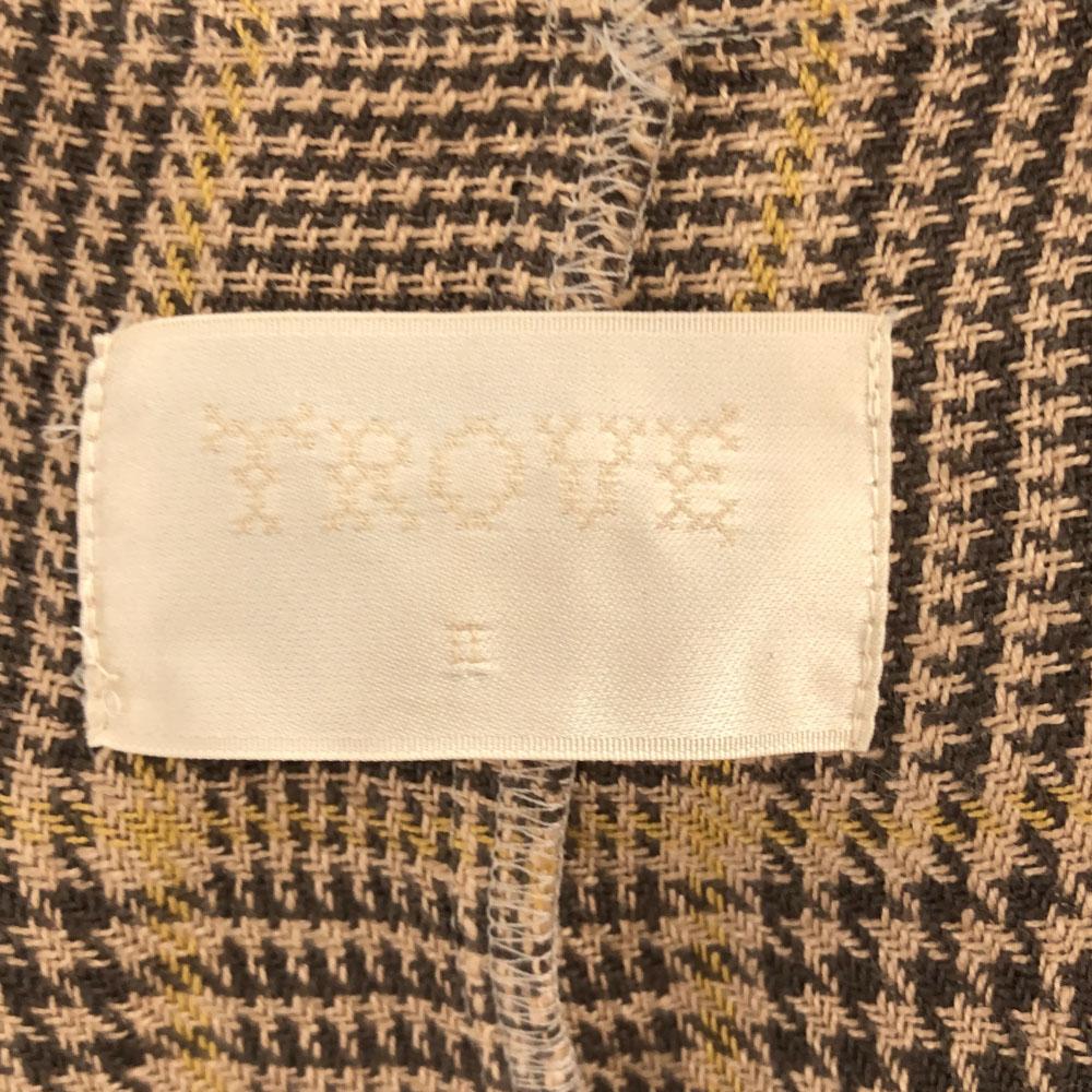 TROVE Made In Japan Glen Check Linen Gown Coat 2 Brown Men's Used