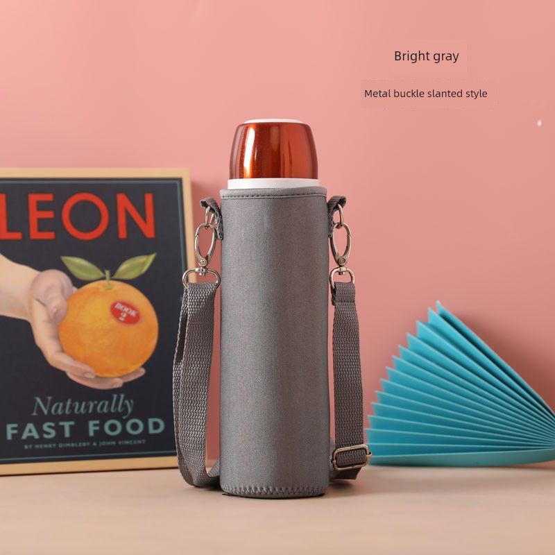 Baihui 500ml Large-Capacity Thermos Cup Cover for Adults, Portable Hand-Held Cross-Body Protective Cover, Anti-Fall