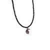 Handmade Dark Aesthetic Necklace Youthful Black Crystal Bead Necklace with Heart and Butterfly Accent for Ladies