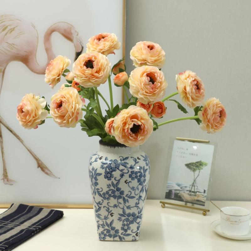 Lotus and Peony Artificial Flower Arrangements Flower Vases Living Room Decoration Artificial Flowers
