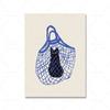 Plakát The Cats In The Bag Abstraktní nástěnná malba Malba na plátno Černá kočka Kreslené obrázky Tři psi na zeď Dětské domácí dekorace