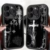 Gothic Cyber Sigil Cross Phone Case For iPhone 17 16 15 14 13 12 11 Pro Max 16E Plus INS Soft Cover