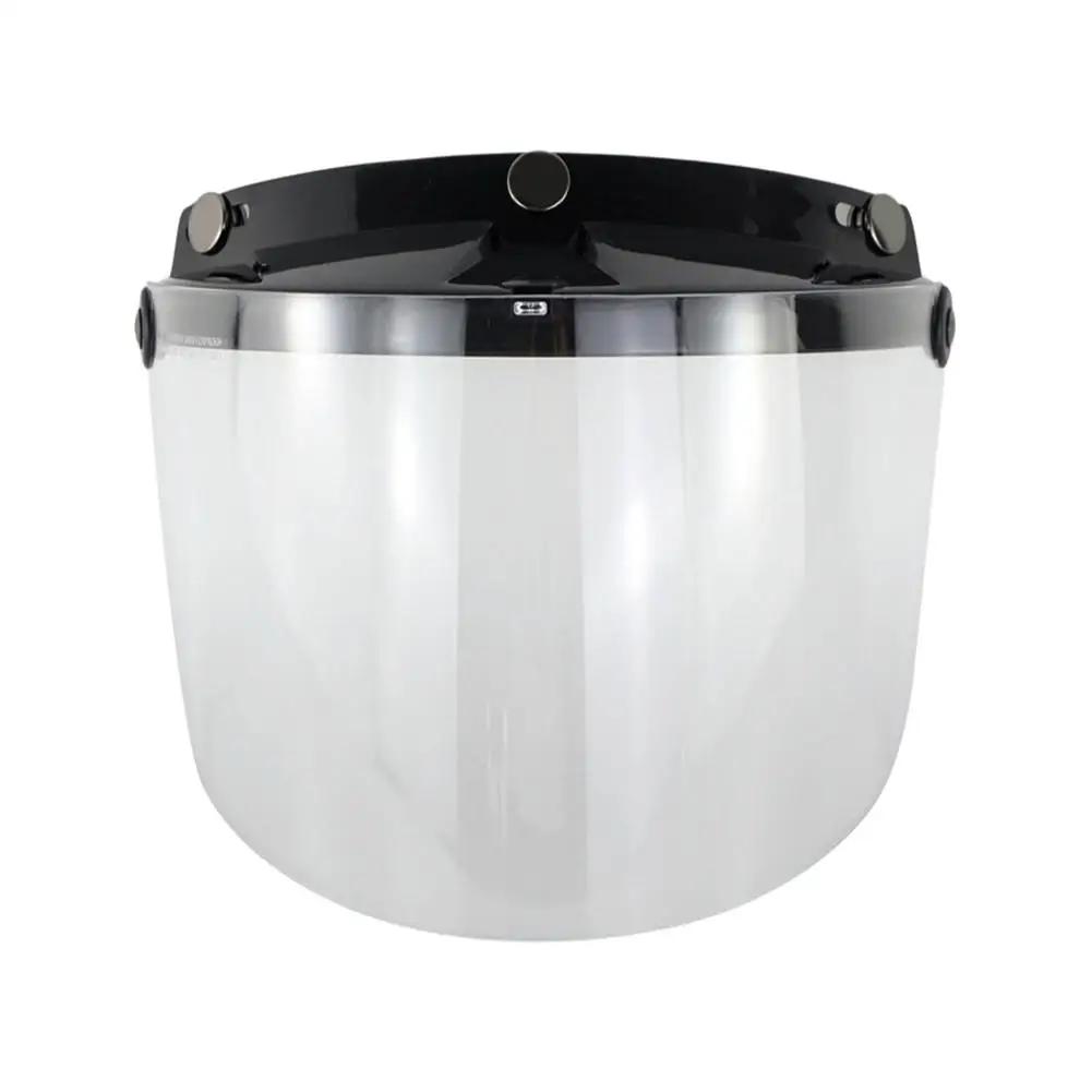 Motorcycle Helmet Visors Bubble Mirror Three Button Type Retro Open Face Helmets Lenses Accessories For Shade Sh D3a8