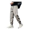 Herren Sporthose für Winter und Herbst, lockerer Kordelzug, elastische Taille, dicke Plüschtaschen, Knöchelriemen, einfarbige Trainingshose, Jogginghose für den Alltag