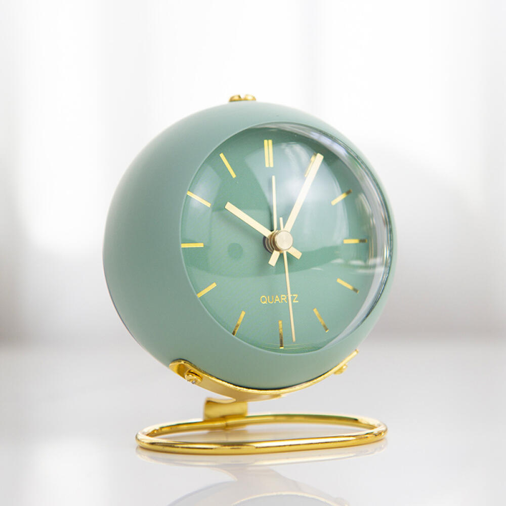 Metal Alarm Clock Silent Non Ticking Movement with Glow In the Dark Simple Style for Kids Students Bedroom Living Room Battery Operated Analog Clock