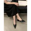 Summer outer wear flat bottom pointed Muller half slippers women's shallow mouth with skirt slippers women's bag head slippers