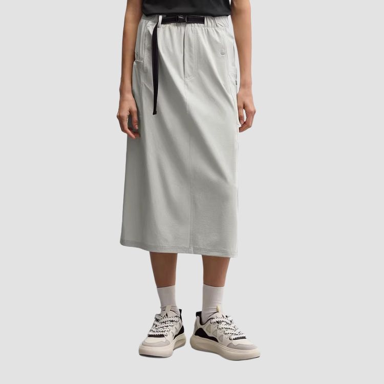Skechers Go Dri Quick-Dry Woven Mid-Rise Sports Casual Long Skirt Women skirts P226W052-00MV