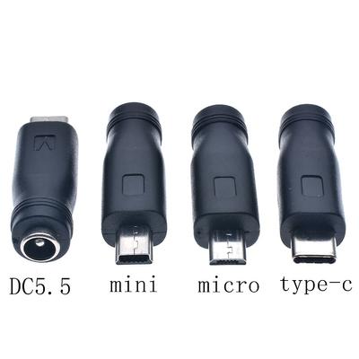 DC Adapter Converter Plug 5.5mm*2.1mm Female To MICRO USB MINI USB Type-c Male Adapter DC Power Supply Adapter Connector Plug