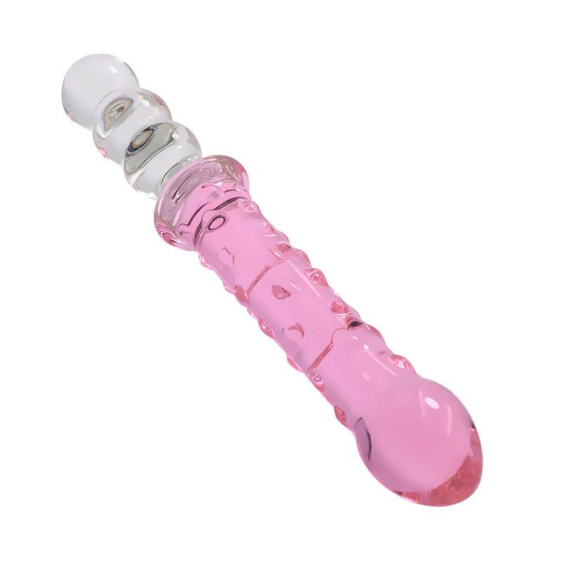 Oversized Crystal Glass Penis Anal Beads Two-in-One Sex Tools Sex Toys for Women Masturbation Devices