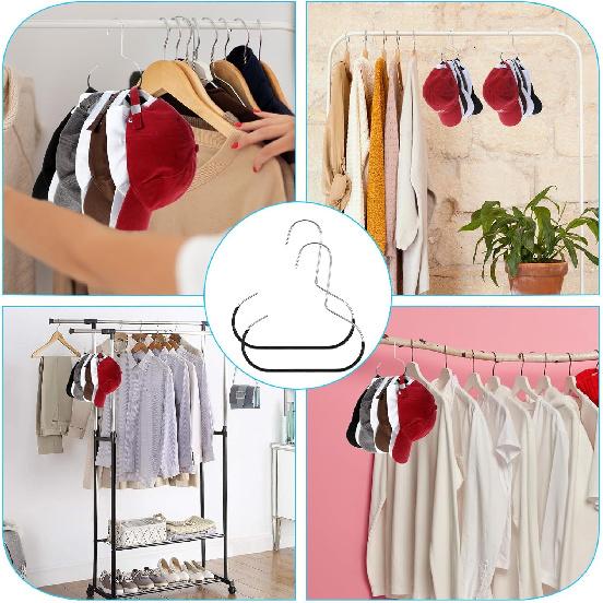 2 Pcs Hat Organizer Hanger, Hat Hangers for Closet Hats Hangers for Closet Cap Hanger for Baseball Caps Scarf Belt Tie Purse Hats Rack Storage