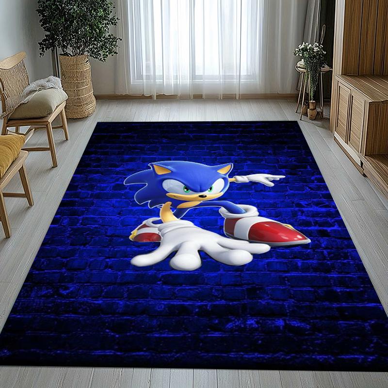 Retro S-Sonic Cartoon Games Living Room Non-Slip Area Rug Soft Carpet for Bedroom Kids Playroom Sofa,Home Decor Doormat Gift