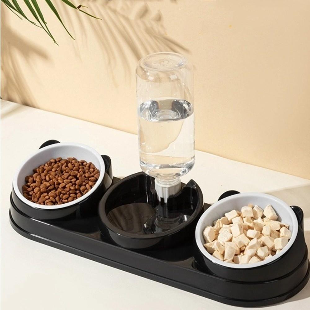 Double Bowl 3 In 1 Cat Feeder Neck Protection Cat Bowls Pet Supplies Pet Food Container  Cat