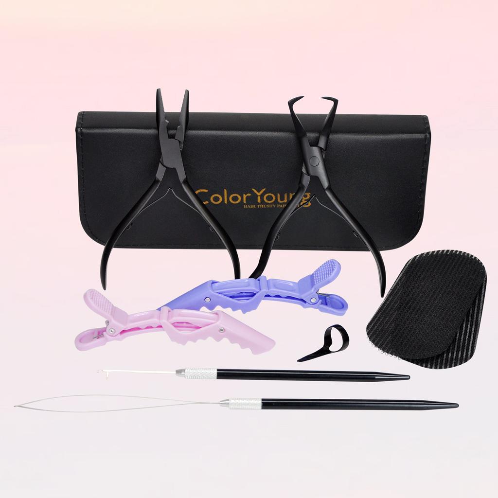 Clamp Pliers Hair Extension Plier Tool Kit for Micro Ring Link Bead Human Hair Extensions Opener Closer Tools