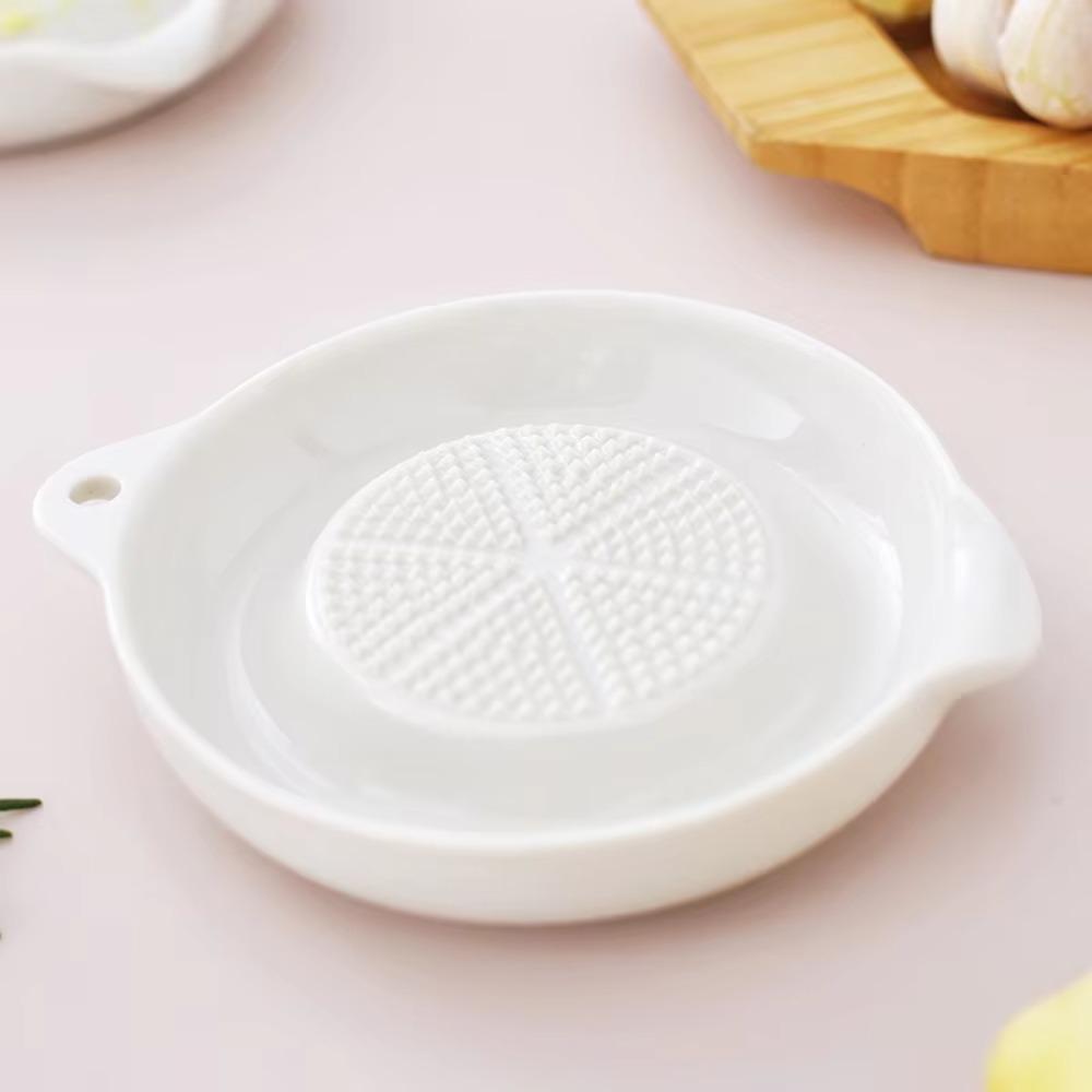 Household Ceramic Ginger Grater Round Wasabi Grinding Dish Baby Food Grinder  Vegetables