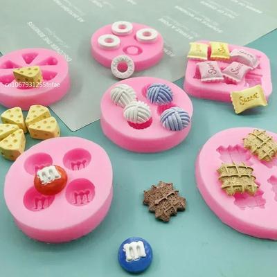 Arten Lebensmittelförmige Formen Waffeln Keks Käse Schokolade Schokostückchen Donuts Kuchen Dekorationswerkzeuge Weiches Silikon Kreative Fondantform