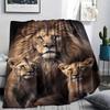 1Pc 3D Lion Print Flannel Blanket, High Quality Comfortable for All Seasons, Home Decor, Warmth and Comfort, Perfect for Christmas Gifts