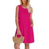 Womens Summer Dresses Loose  Sleeveless Sundresses Dress With Pockets