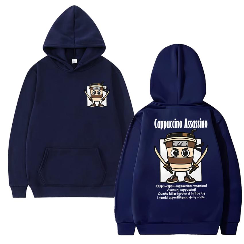 

2025 harajuku Cappuccino Assassino Italian Brainrot Meme Graphics Hoodies Unisex Cartoon Sweatshirt Men women Fleece pullover 3XL