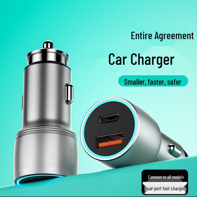 Dual USB+PD QC3.0 Mini Metal Fast Car Charger