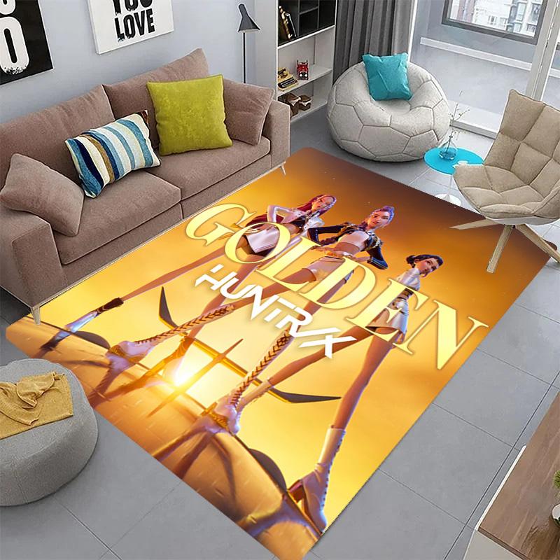 Golden Hustle: Elegance Motion Carpet Living Room and Bedroom Mats Suitable for All Seasons Bathroom Mat Fashion Dormitory Decoration
