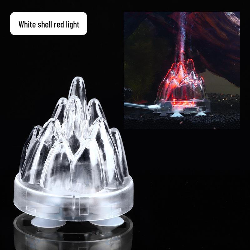 Siebenfarbige LED-Aquarium-Vulkanleuchte mit Luftstein-Blaseneffekt