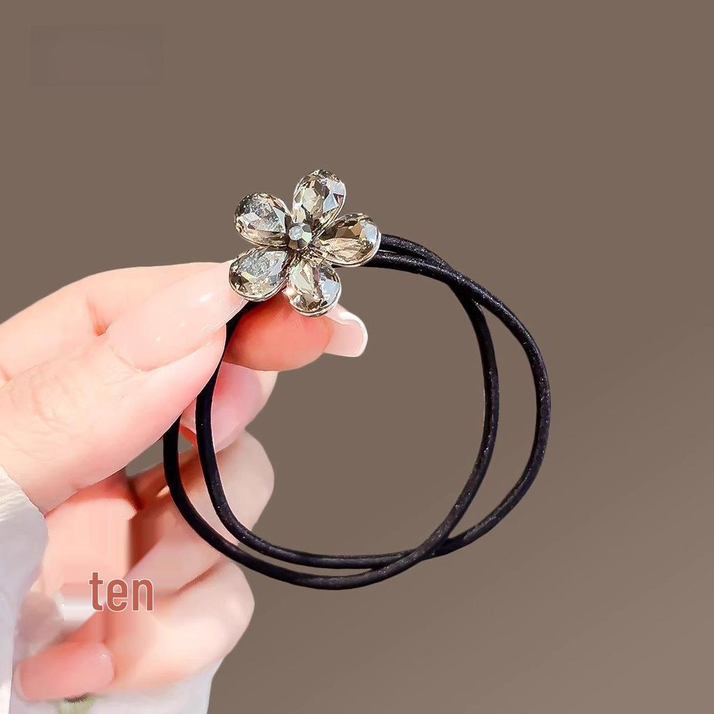 Koreanischer Retro Cat Eye Strass Blume Haargummi Elastisches Stirnband