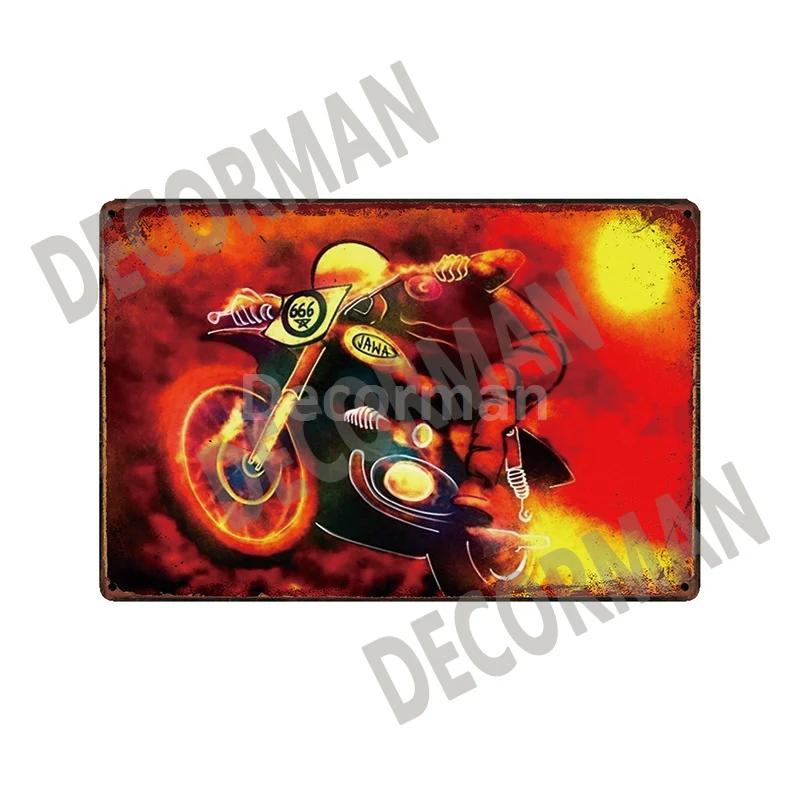 [ DecorMan]  JAWA BSA Motor Kovové Znamení Plakáty Vintage Malba Vlastní Klubová Dekorace LTA-1704 vintage dekor